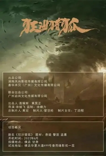 Hunting Desert Fox Movie Poster, 狂沙猎狐 2023 Film, Chinese movie